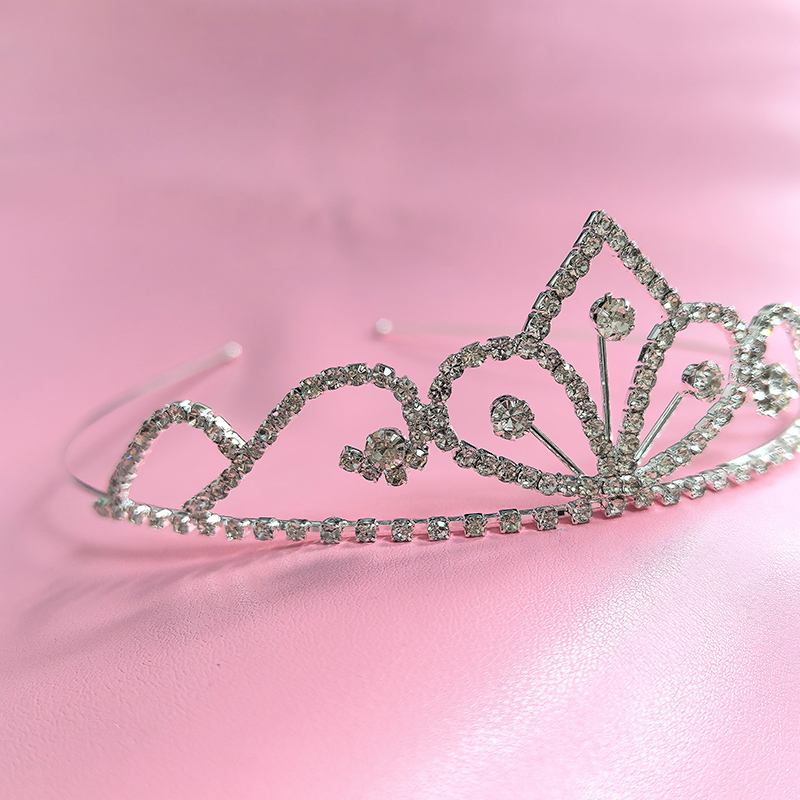 Event Suppliers - シルバーカラーのラインストーンブライダルクラウン高級クリスタルティアラ結婚式女王プリンセスヘッドピースパーティー誕生日パーティーヘアアクセサリー