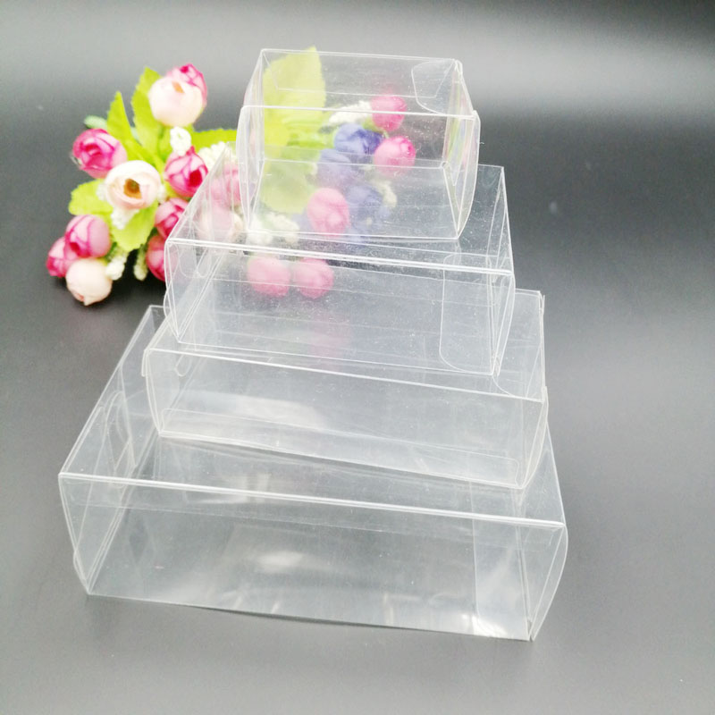 Event Party Box - 透明な長方形のプラスチックボックス,50個,透明なPVCギフトボックス,ウェディングギフト包装,クリスマスギフト用のキャンディーボックス