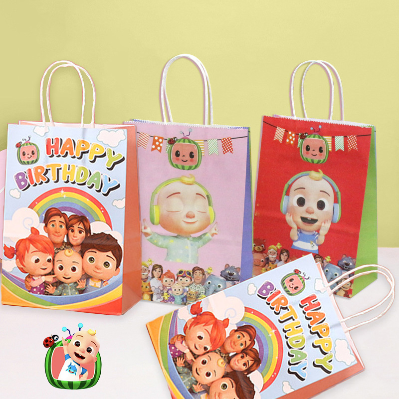 Supply Event - ココメロン パーティーギフトバッグセット かわいい漫画の男の子 女の子の誕生日用品 持ち運び可能な収納ポーチ キャンディー