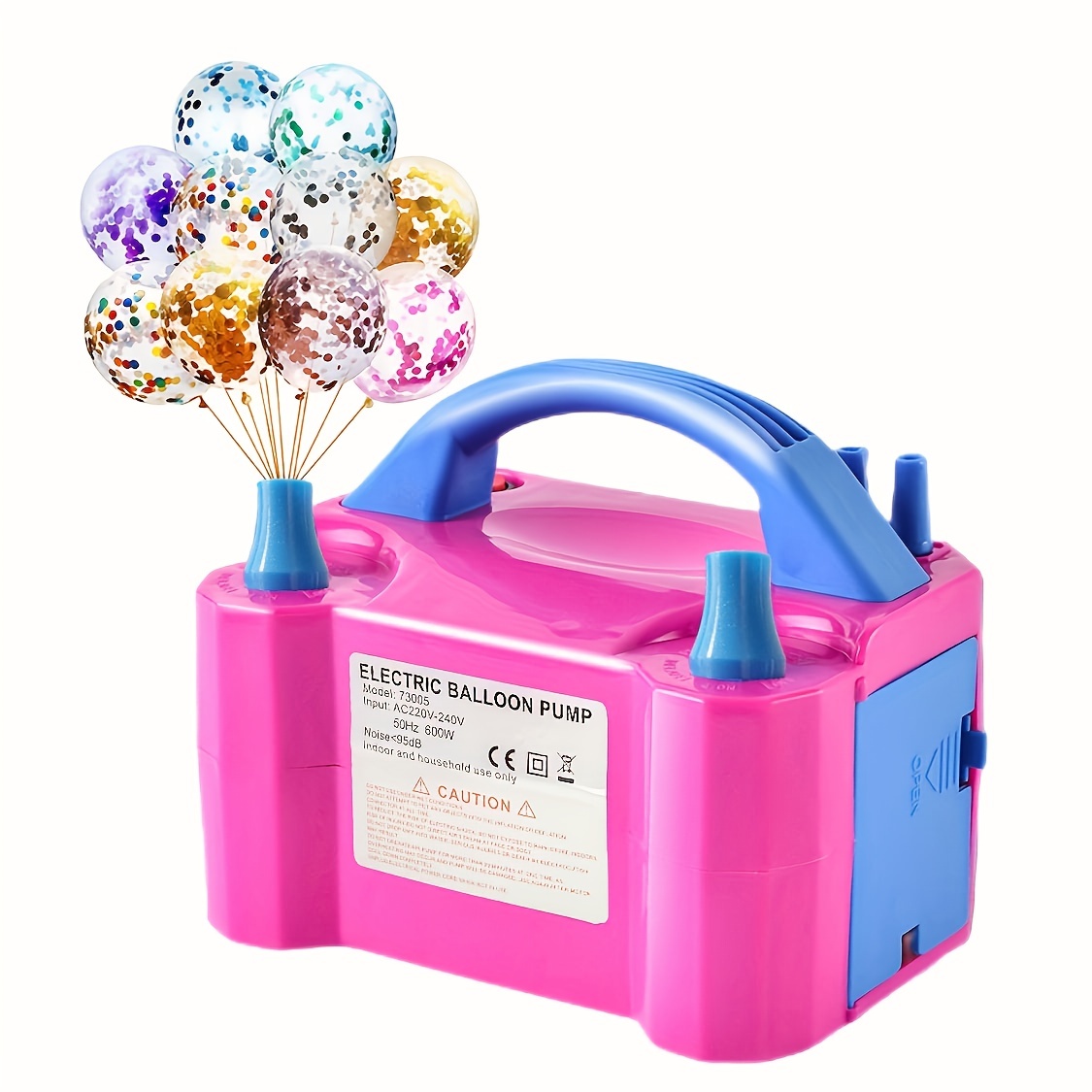 Balloon Pump Hand - ポータブル電動バルーンポンプ,ダブルノズル付きバルーンインフレーター,2つの結束ツール,パーティーデコレーション,AC 110v-120v 600w