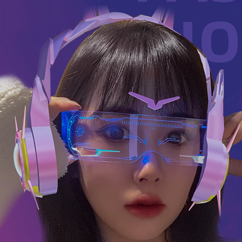LED 発光カラフルなサングラスモダンパンクゴーグル男性女性 - Neon Sign Party のレビューと価格