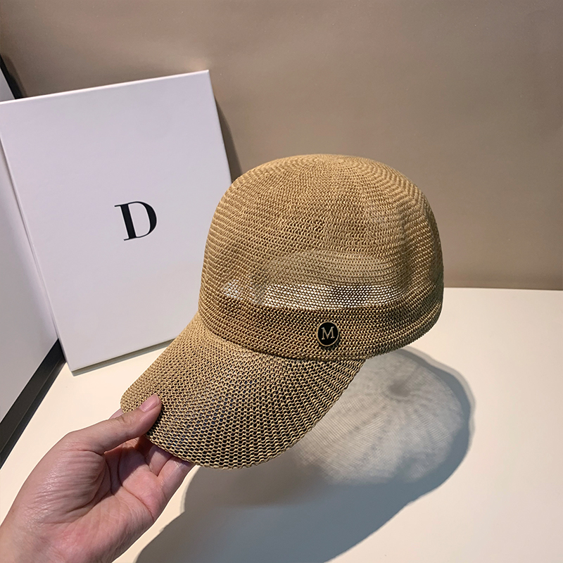新しい男性と女性の屋外カジュアル通気性野球帽日焼け止め夏調節 - Paper Straw Color のレビューと価格