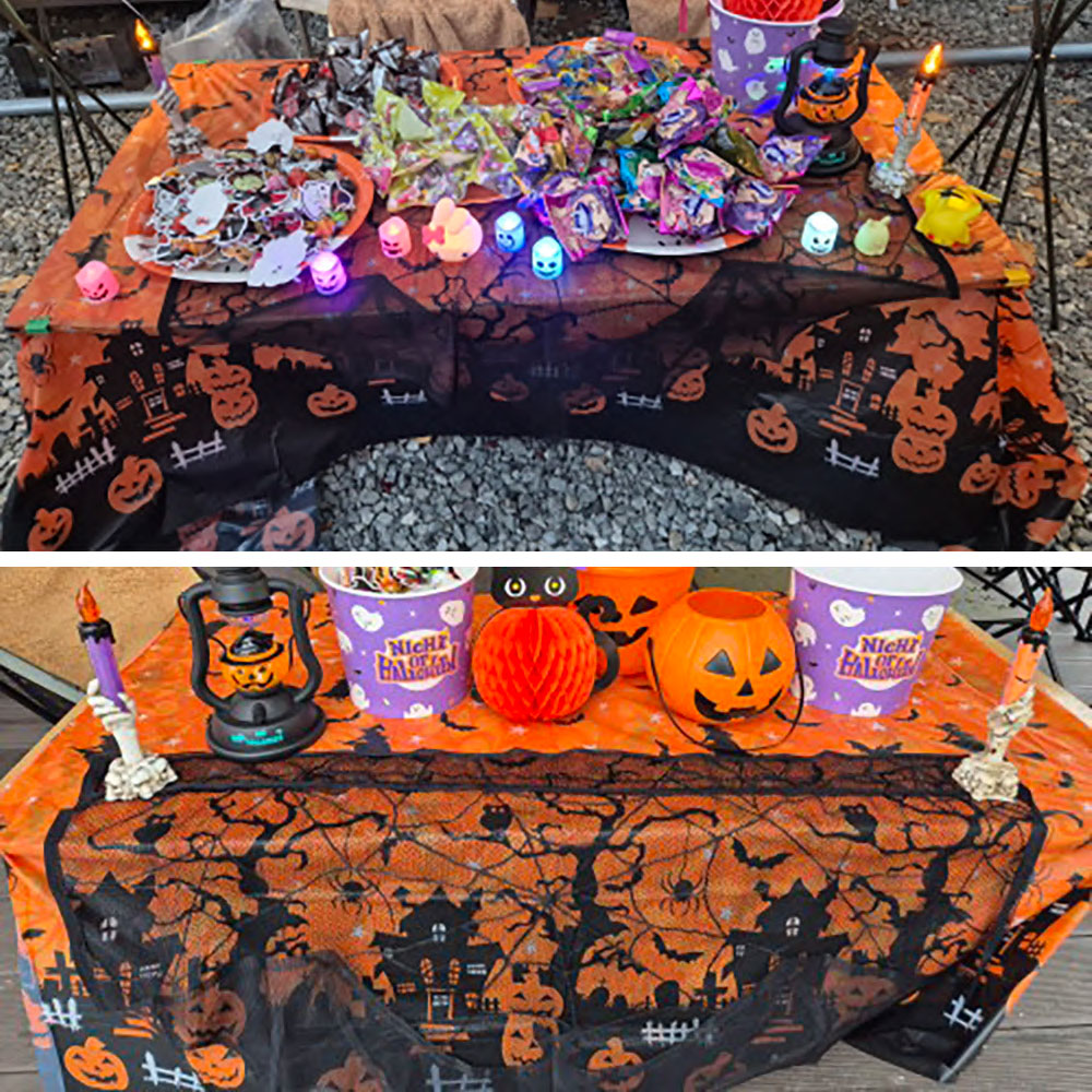 ハロウィン装飾テーブルクロス、使い捨てのカボチャ・クモの巣・ - Table Cloth Disposable のレビューと価格