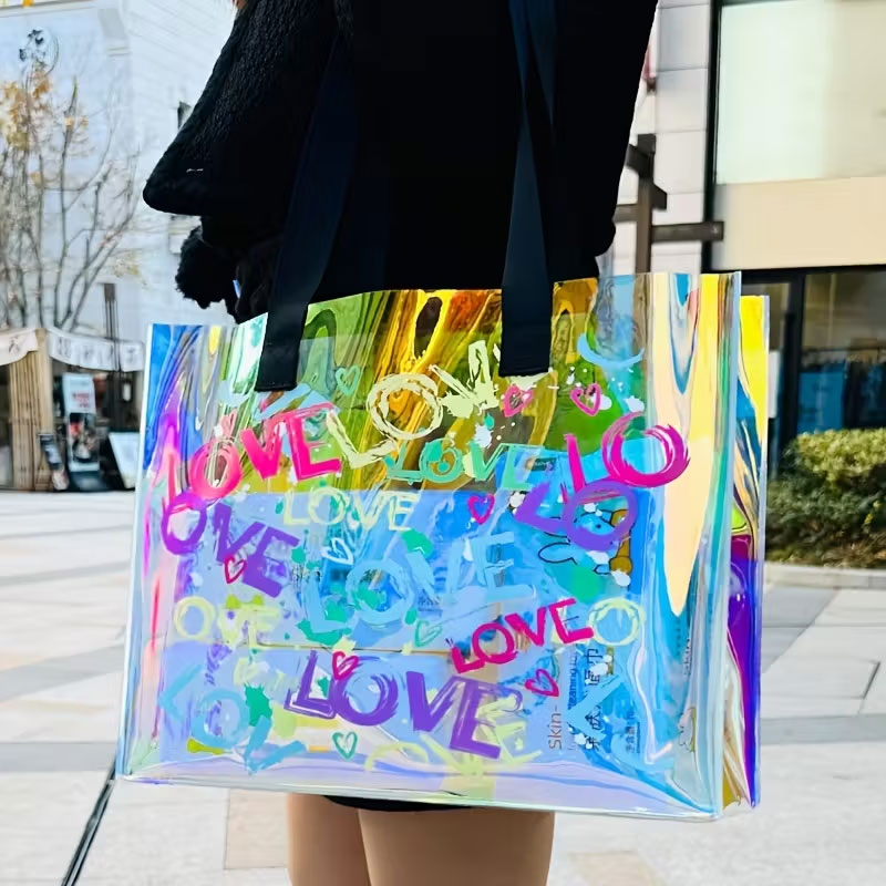 ファッショナブルなレーザープリントのハンドバッグ。PVCゼリ - Event & Party Supply Photos のレビューと価格