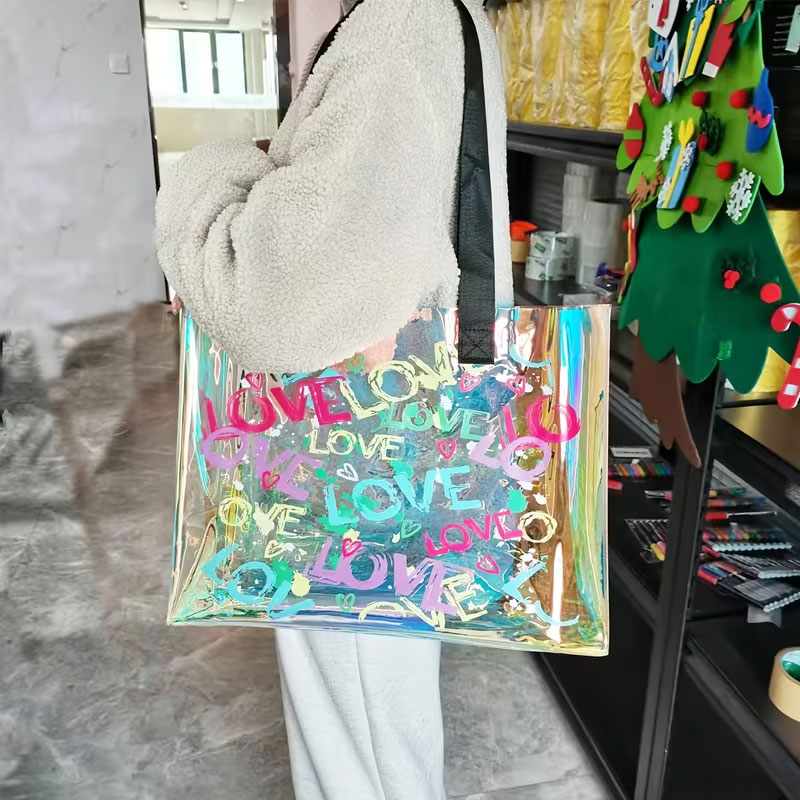 ファッショナブルなレーザープリントのハンドバッグ。PVCゼリ - Event & Party Supply Photos のレビューと価格