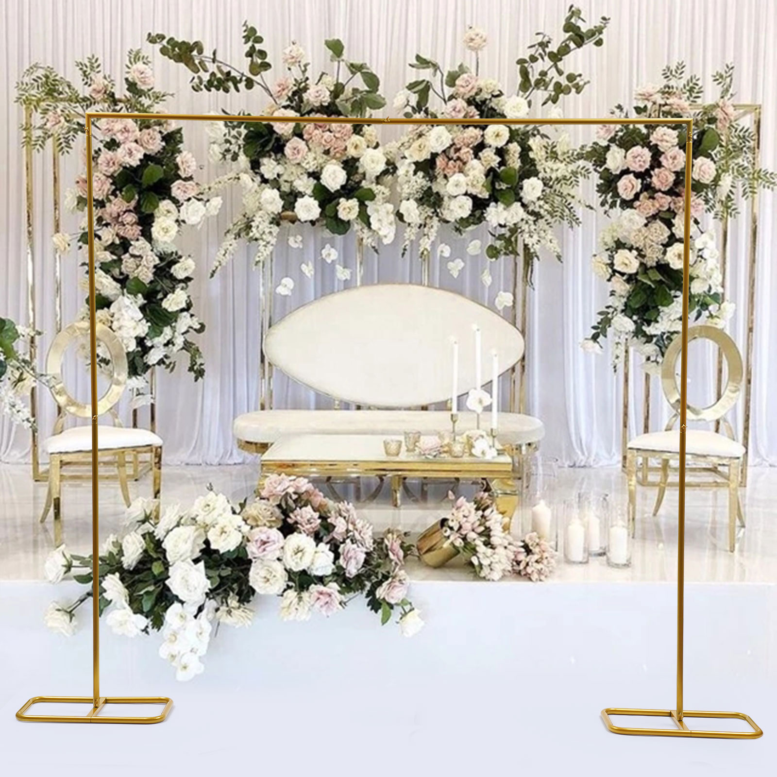 結婚式のための正方形の背景スタンド,金色の風船のアーチ,金属 - Balloon Arch Kit のレビューと価格