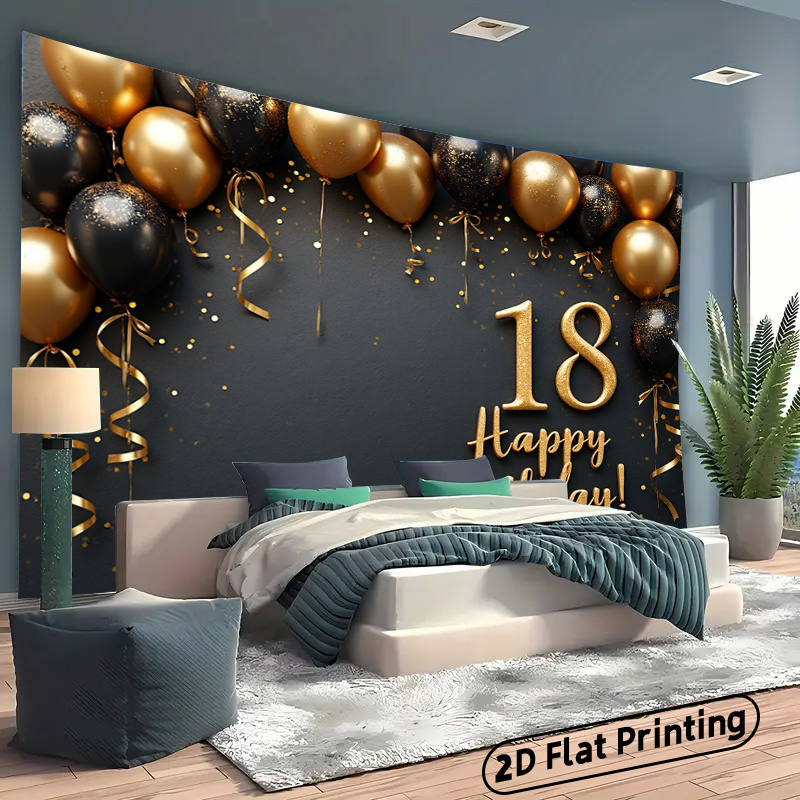 2D 1個入り ブラック＆ゴールドバルーン背景バナー、ポリエ - Party Banner Gold のレビューと価格