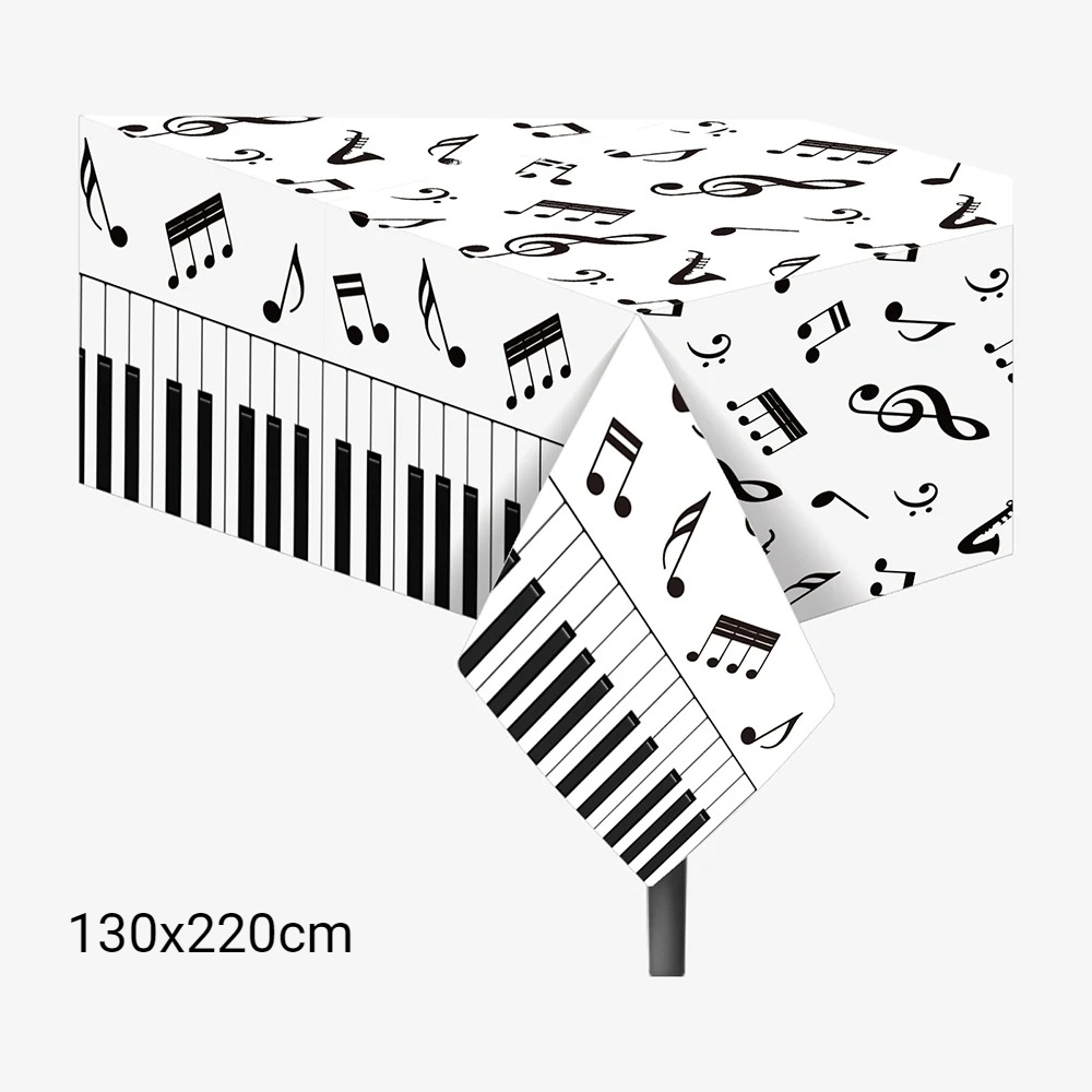 1pc 音符テーブルクロス ディスコ音楽 誕生日パーティー用 - Table Cloth Disposable のレビューと価格