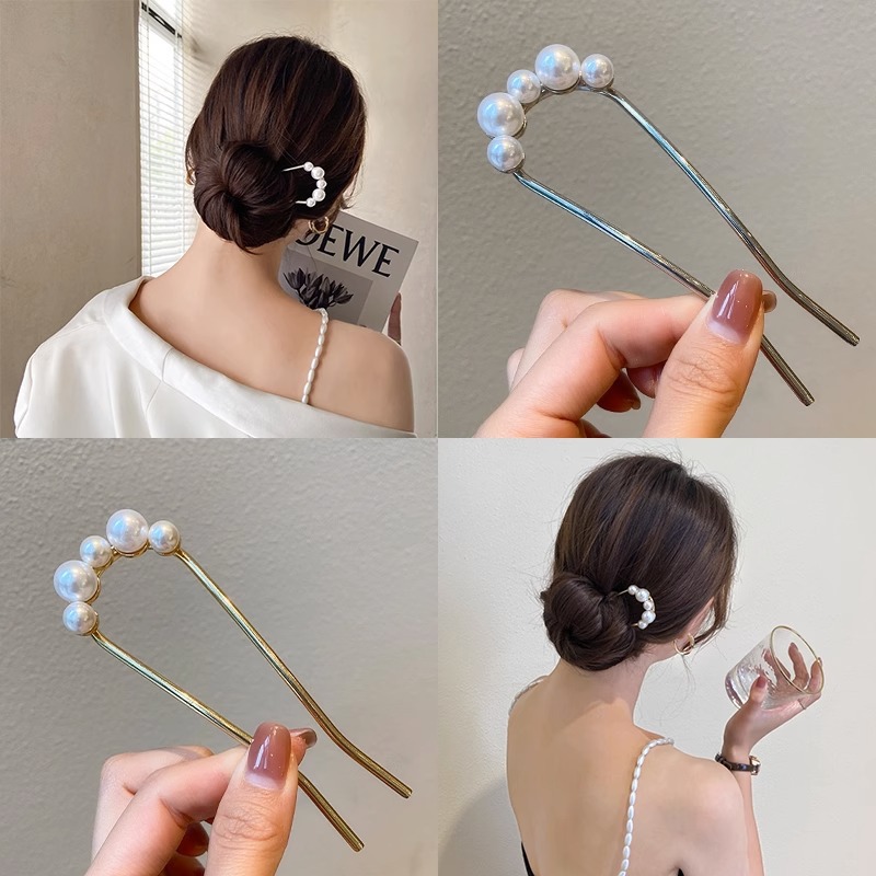 新しいメタルヴィンテージU字型ヘアピンパールヘアスティックロ - Event Suppliers のレビューと価格