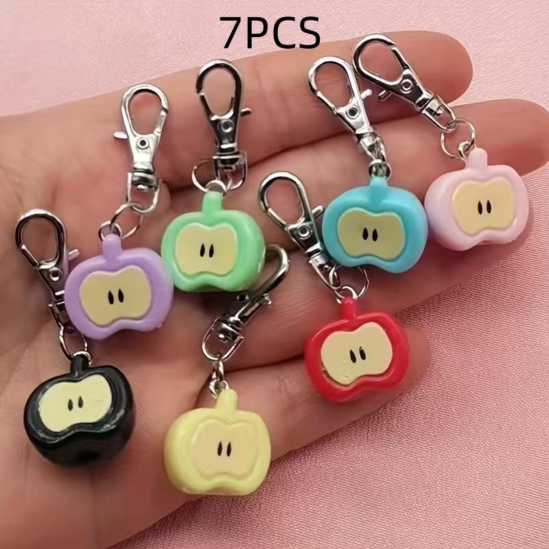 7個入り樹脂製模造アップルキーホルダー、バッグや携帯電話アク - Party Favor Bag のレビューと価格