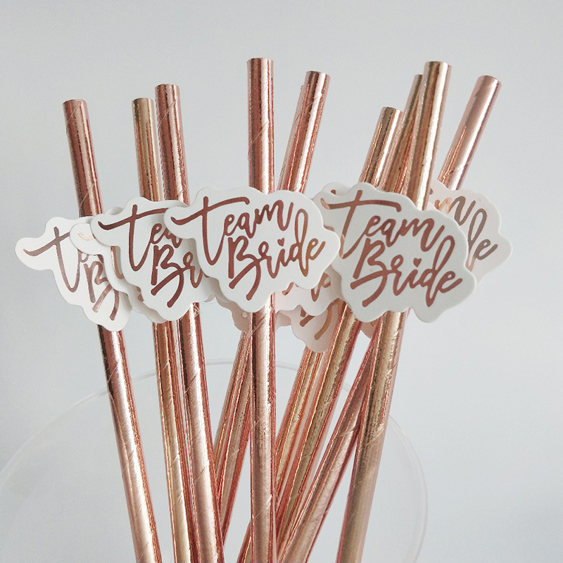 お土産や結婚式の装飾用のローズゴールドストロー,カスタマイズ - Paper Straw Color のレビューと価格