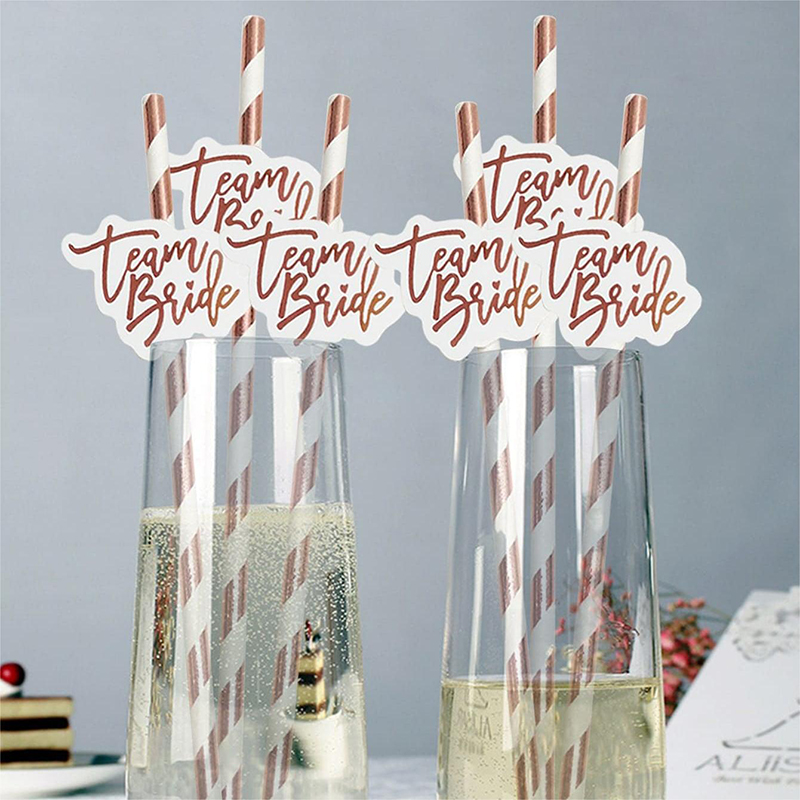 お土産や結婚式の装飾用のローズゴールドストロー,カスタマイズ - Paper Straw Color のレビューと価格