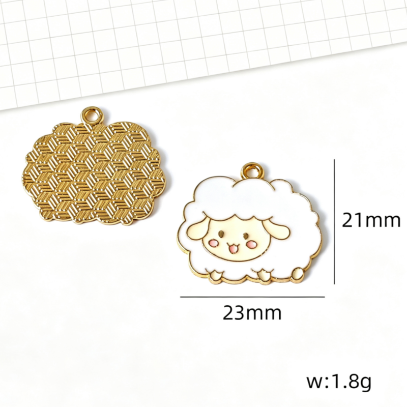 10 個漫画かわいい小さな動物子羊蜂ペンダント DIY キー - Event Party のレビューと価格