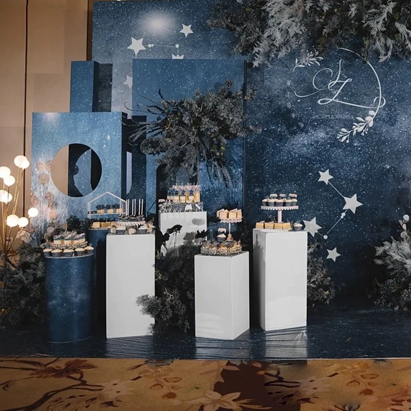 白い円柱型花瓶10個セット 結婚式パーティーテーブルセンター - Dessert Table Backdrop のレビューと価格