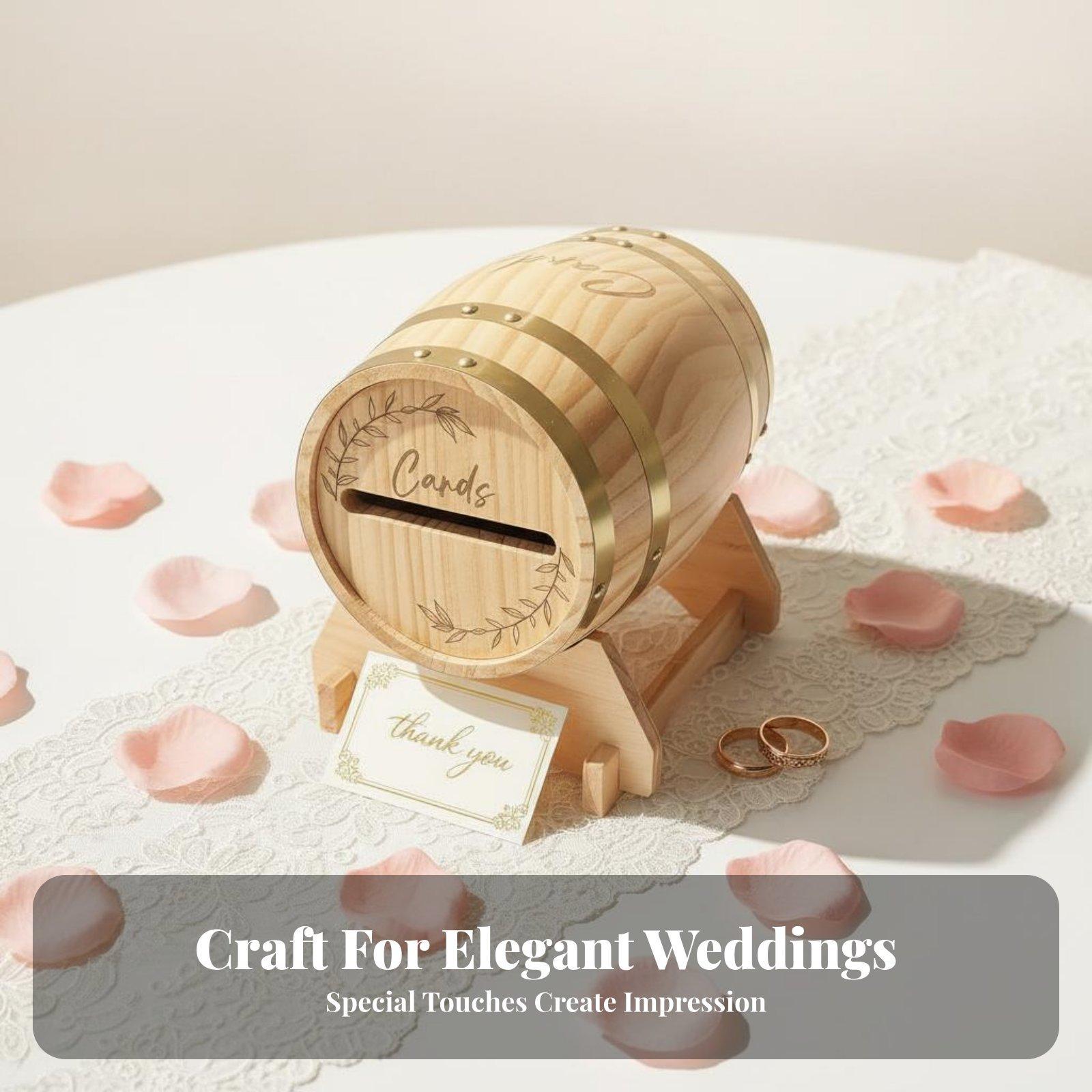 素朴な無垢材のカードボックス、樽型の封筒ホルダー、結婚式、パ - Event Party Box のレビューと価格
