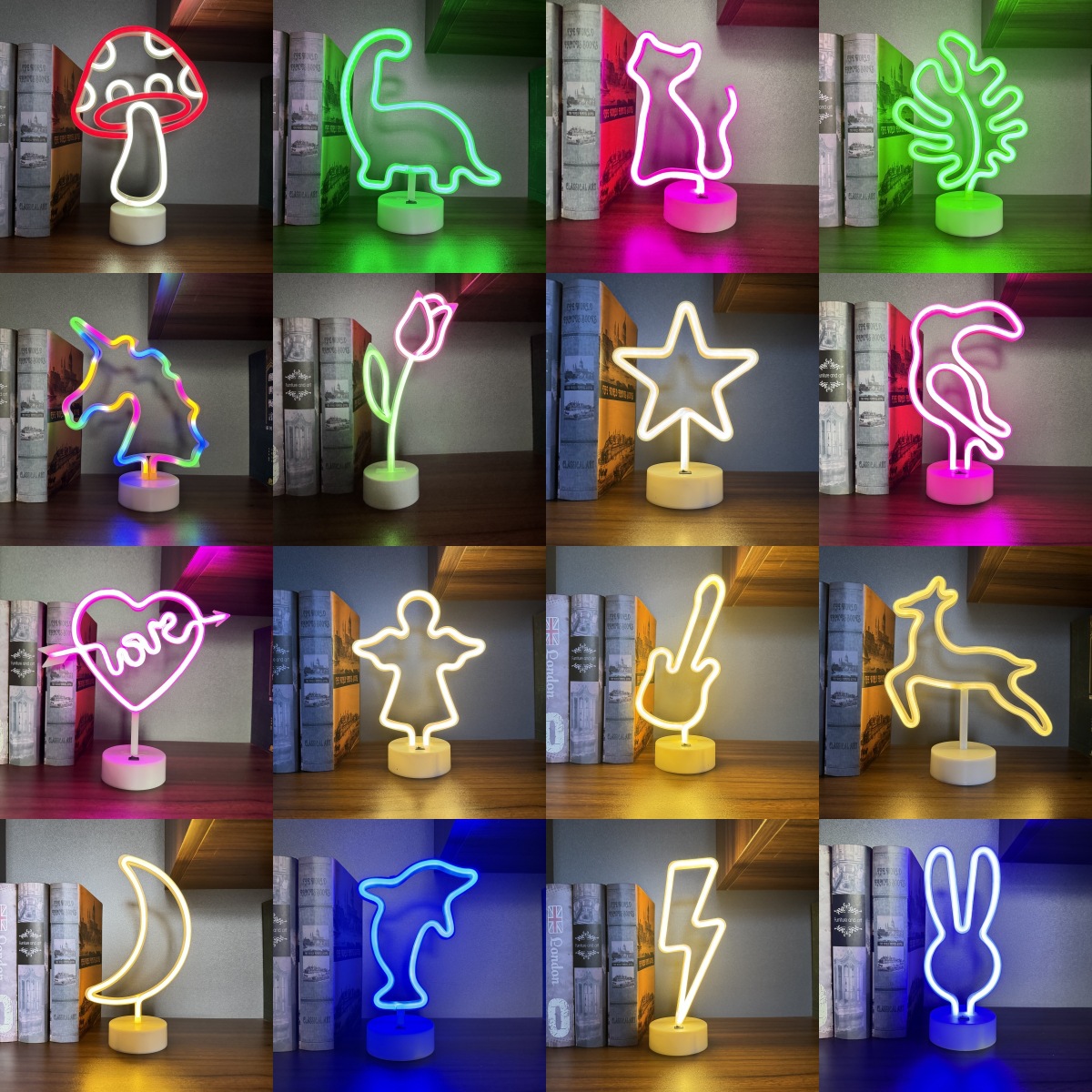 LEDネオンサインライト（ベース付き、多様な形状、USBバッ - Neon Sign Party のレビューと価格
