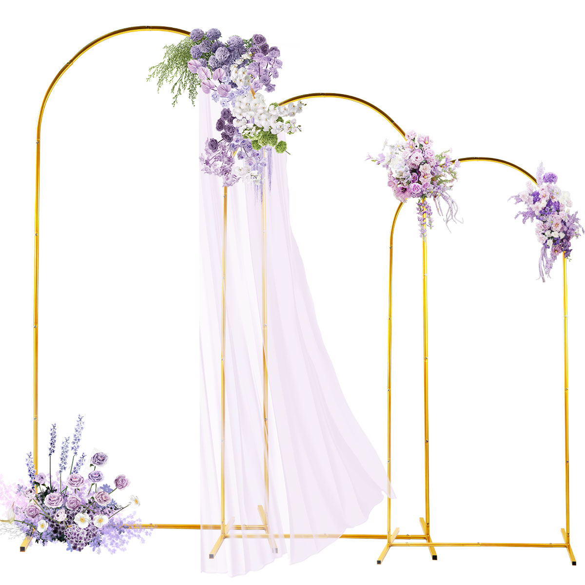 3パック ゴールデンメタルアーチキット、調節可能＆ポータブル - Balloon Arch Kit のレビューと価格