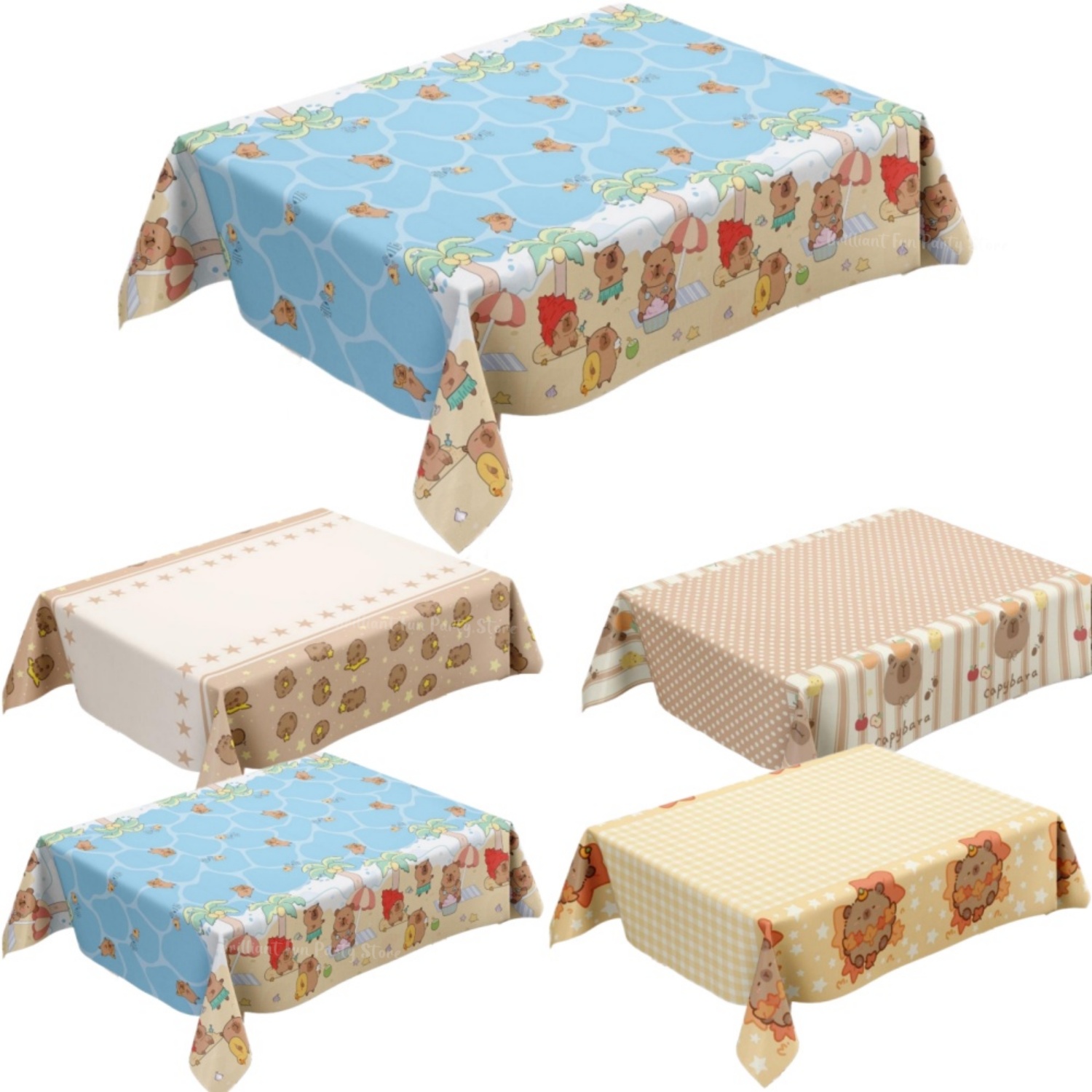 かわいいカピバラテーブルクロス子供の誕生日動物テーマ使い捨て - Table Cloth Disposable のレビューと価格