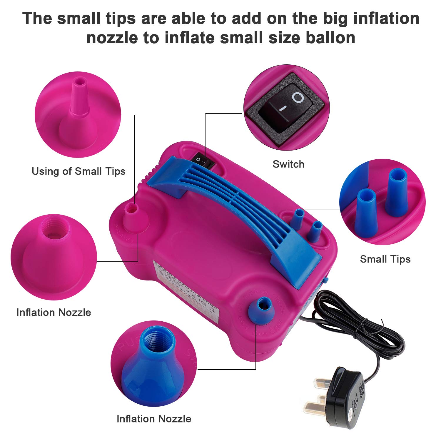 ポータブル電動風船ブロワーポンプ - あらゆるパーティー、祝 - Balloon Pump Hand のレビューと価格